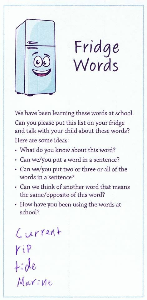 What are 'fridge words' and how can they help your child expand their  vocabulary? – Unley Primary School News