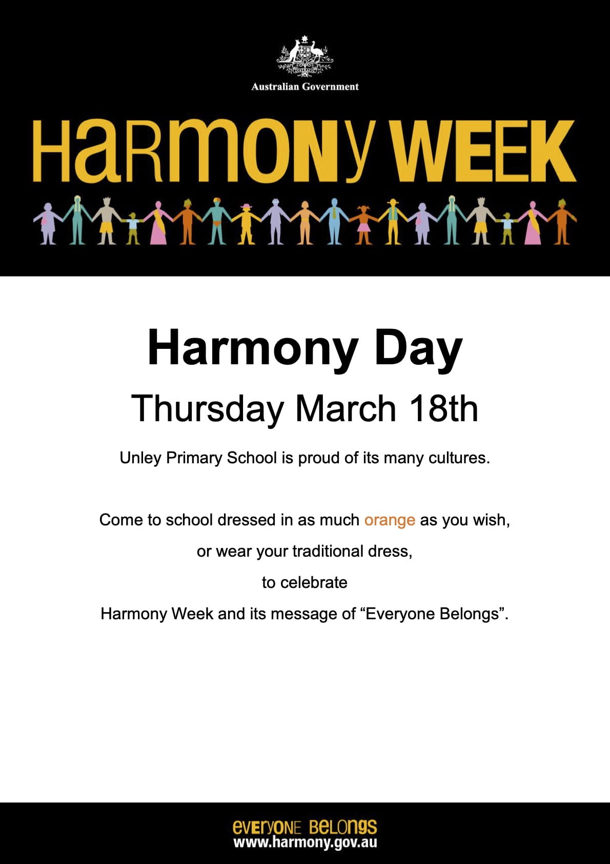 Harmony Day celebrations Unley Primary School News